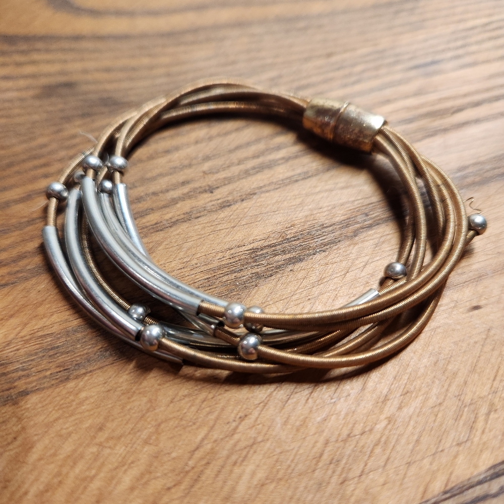 Two Toned Multi Strand Bracelet
